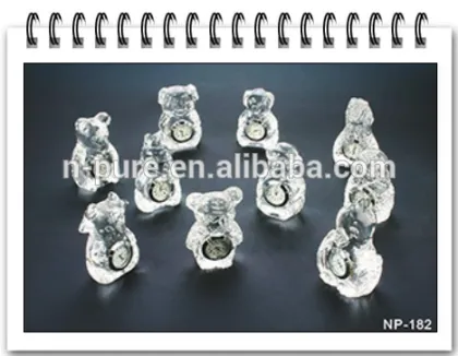 crystal bear table clock,crystal home decoration