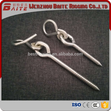 Steel Electric Galvanized Swing Hook With Bolt, Iron Thread