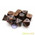 Bescon 10pcs Set Antique Copper Solid Metal Polyhedral D&D Dice Set, Old Copper Metal RPG Role Playing Game Dice 7+3 Extra D6s'