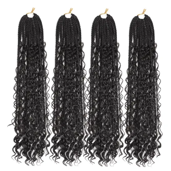 14/18Inch Boho Goddess Box Braids Crochet Hair Box Braid Crochet Hippie locs Bohemian Crochet Hair Extension