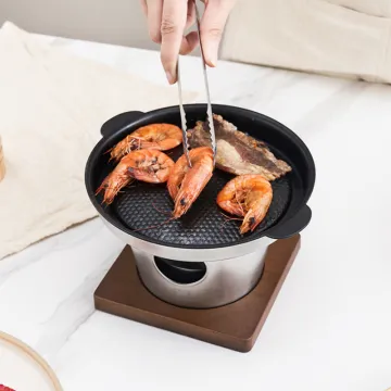 Picnic Indoor party portable Tabletop bbq grill stove non-stick baking pan stainless steel base bbq grills outdoor