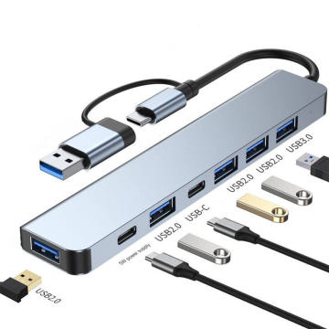7-in-1 USB-C Hub for USB-C Laptops with 4 USB 2.0 Ports