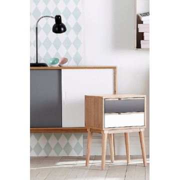 Night Stand with Charger Station Bedside Table