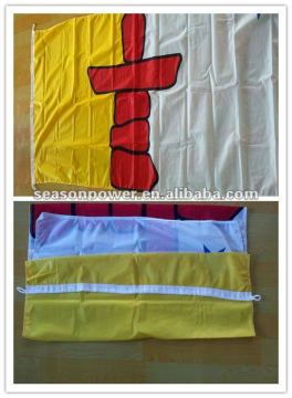 110gsm knitted flags with canvas header and rope