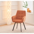 Silla de comedor giratorio de terciopelo de lujo con reposabrazos duales