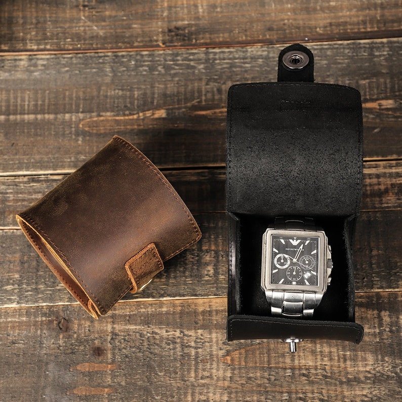 Organizer Vintage Leather Travel Portable Watch Storage Box