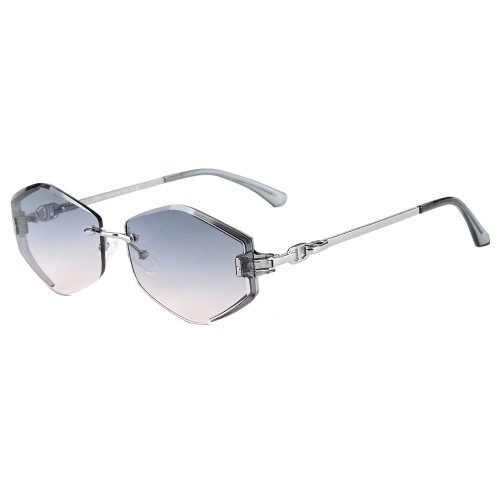 Chic Irregular Geometric Street Style Rimless Metal Sunglasses