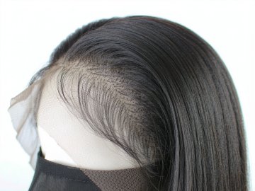 Dark Brown Feathered Lace Front Wig 100% Human Hair