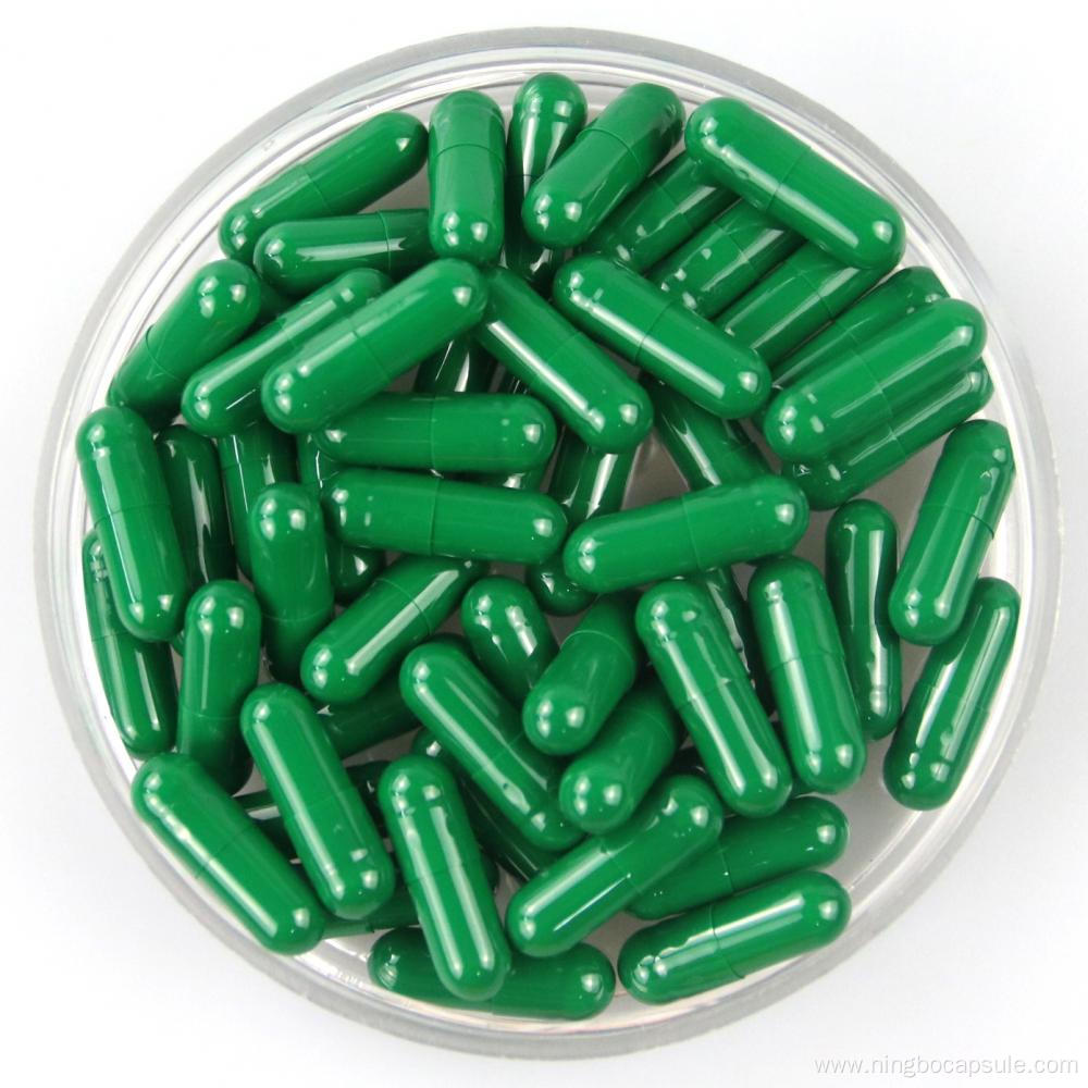 Empty vegan capsules green color