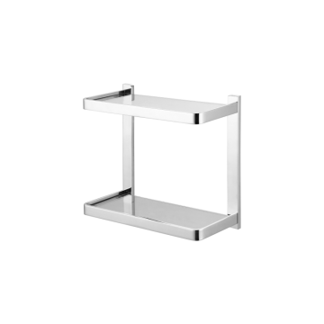 Double glass shelf for bathroom