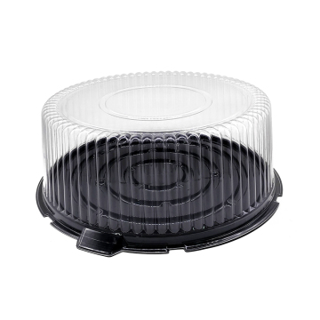High Quality Custom Disposable Clear PET Plastic 12 Inch Cake Boxes with High Lids
