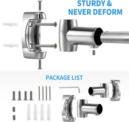 Adjustable Curved Shower Curtain Rods & Wholesale Bathroom Curtain Poles