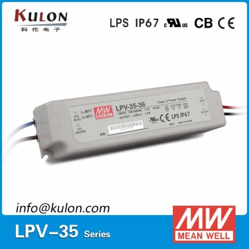Efficiency Meanwell LPV -35-36 ip67 constant voltage 36v 35w led driver