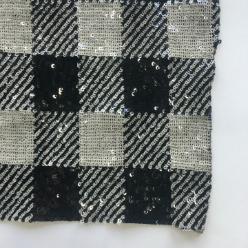Elegant Square Printed Spangle Embroidery Fabric