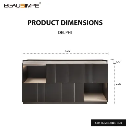 Minimalist Black Oak Dining Sideboard