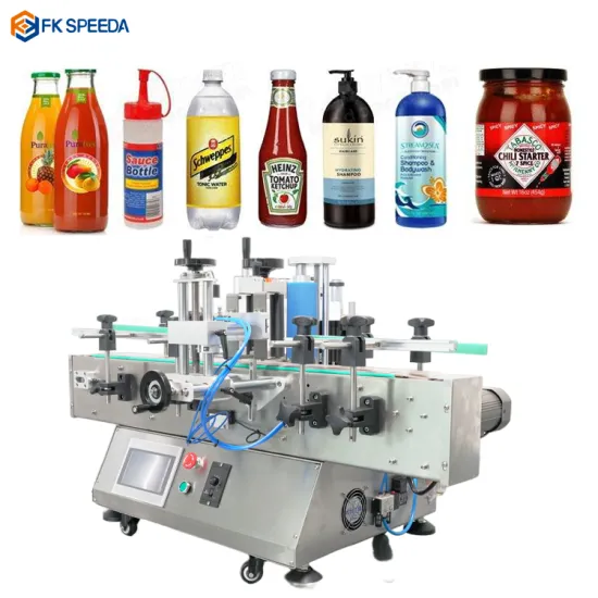 Tabletop Automatic Water Bottle Sticker and Date Printing Labelling Machine for Round Bottles