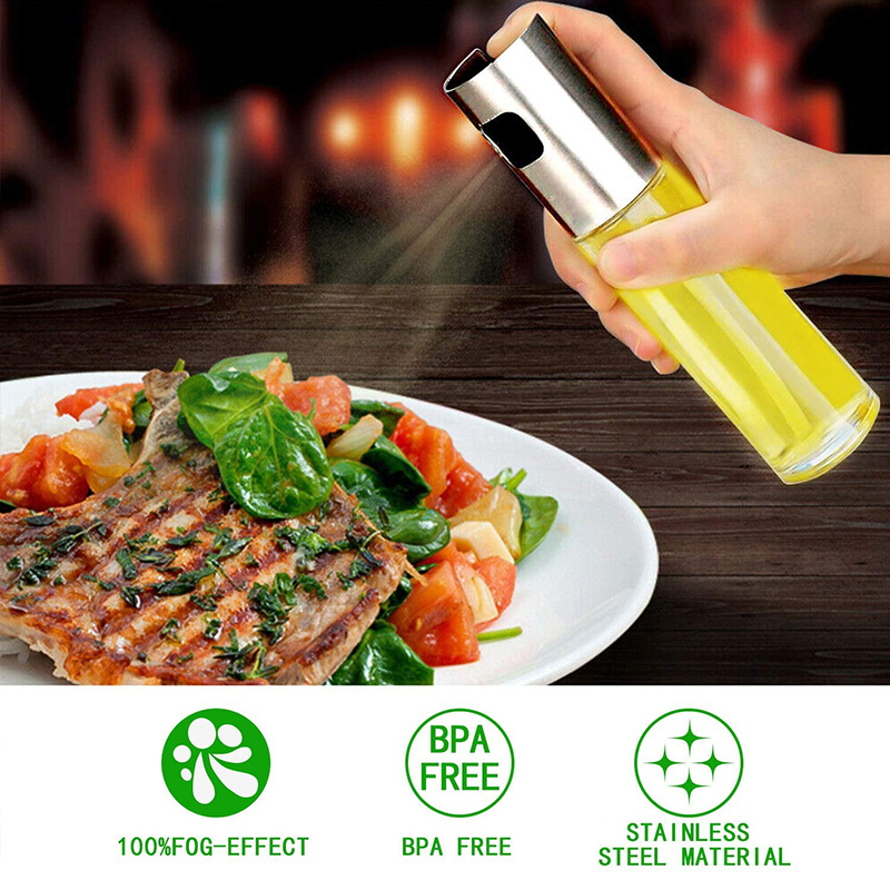 New Kitchen Tools Olive Oil Sprayer Dispenser For BBQ Cooking Vinegar Glass Bottle With Leak-Proof Spice Drops Jar Seasoning