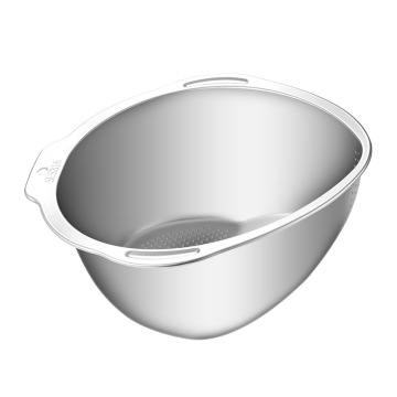 Durable Small Stainless Steel Colander with Side Drainers for Fruits and Vegetables