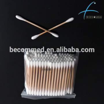 75mm long cotton bud with wooden stick