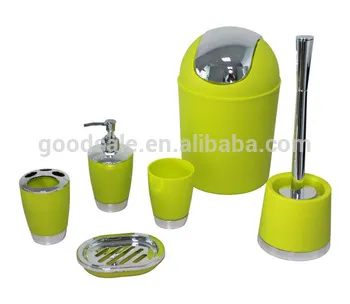 PLASTIC PLAIN BATHROOM SET 6pcs