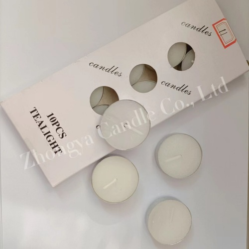 church white paraffin wax tealight candle