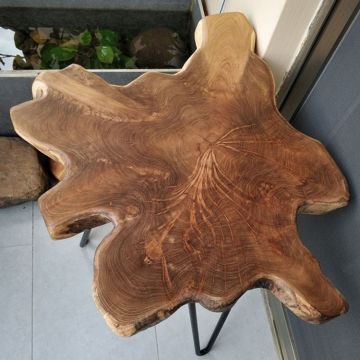 Modern Irregular Shape Wooden Coffee Table with Legs