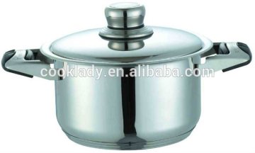 combined handle metail lid thermometer stainless steel cookware set