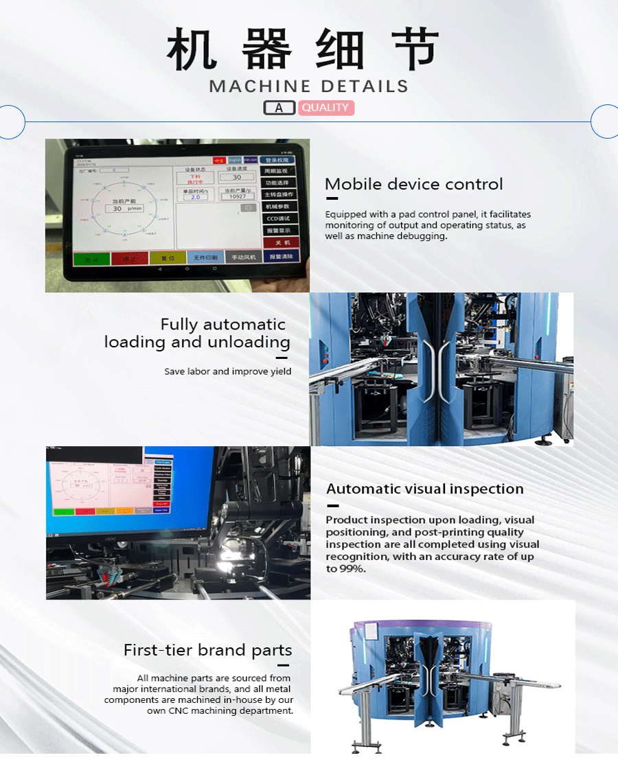 Details of automatic CNC screen printing machine