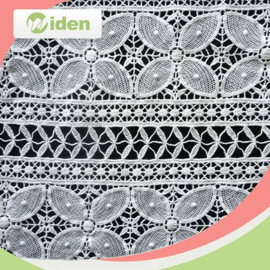 Guipure/chemical embroidery lace border fabric
