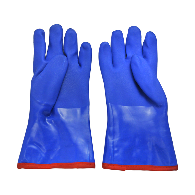 Blue PVC-beschichtete Handschuh-Baumwoll- baumwollte Kaschmir