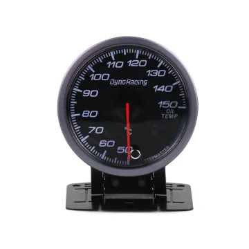 60mm Black Face Oil Temperature Gauge with Sensor: 50-150C Light Peak Function Car Meter