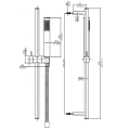 Ensemble de douche à main avec rail coulissant