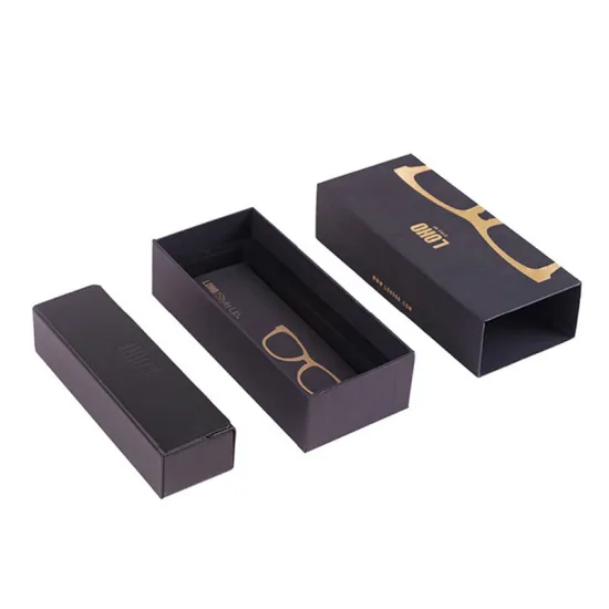 Luxury Design Black Printed Packaging Boxes Glasses Case