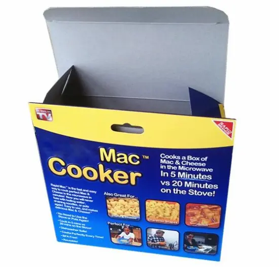 Rigid corrugated paper packaging box for frozen food