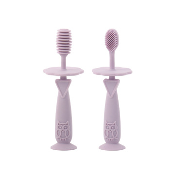 2pcs a Set Silicone Teether and Baby Toothbrush