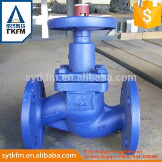 2015 TKFM hot sale gas medium DIN standard bellow seal astm a216 wcb cast steel globe valve