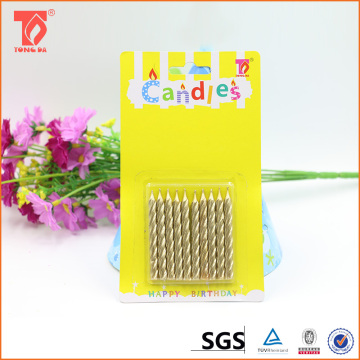 Fancy paraffin wax gold birthday candles