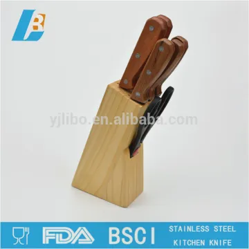 7pcs stainless steel knife set with knife block