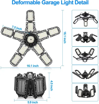 Deformable High Brightness Adjustable LED Garage Lights