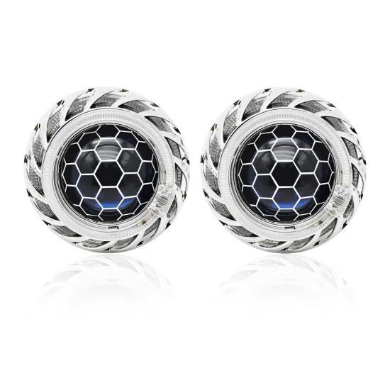 RGB BI LED Projector Retrofit Kit for FJ Cruiser Turbine Angle Eyes Shroud Headlight Honeycomb Lens