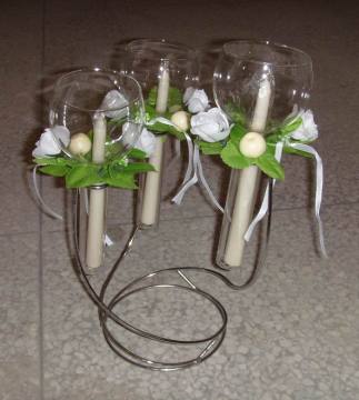 Candle Holder with Silk Flowers and Floating Candle (FCH001)
