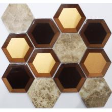 Glänzende Farbe gemischt Hexagon Crystal Glasmosaik