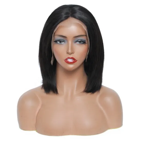 13x4 Brazilian Straight Bob Wig Lace Front pre-plucked Virgin Human Hair Wigs with Baby Hair hd Lace Frontal Wig