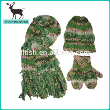 Kids 100% Acrylic Knitted Cute Hat Scarf and Glove Set from China