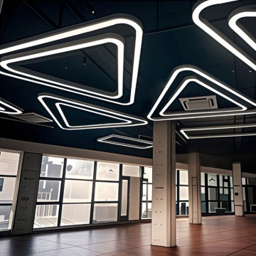 110V-230V LED Triangle Linear Metal Office Hexagonal Chandelier Pendant Light