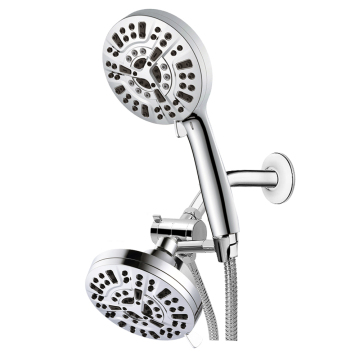 Chrome Concealed Shower Mixer with 3-Way Diverter Dual Shower Head Combo