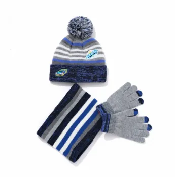 2024 New Children's Plush Woolen Thickened Knitted Hat Winter Warm Hat Three Piece Set - Wholesale Supply