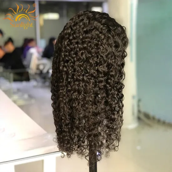 Sunlight afro short curly brazilian human hair wig brazilian curly hair 13x4/13x6/4x4 transparent lace wig