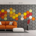 Painel acústico hexagonal PET para parede