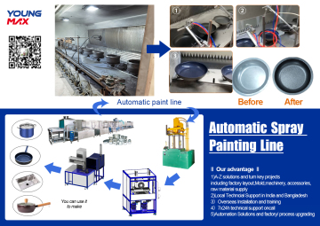 full cookware automated powder coating line system